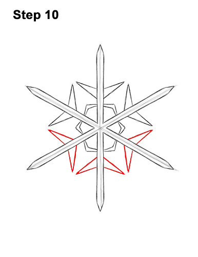 How to Draw Cartoon Winter Snowflake 10