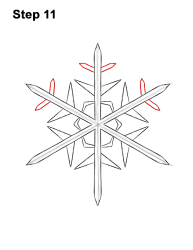 How to Draw Cartoon Winter Snowflake 11