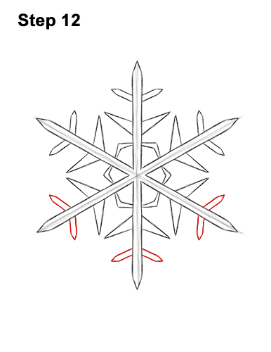 How to Draw Cartoon Winter Snowflake 12