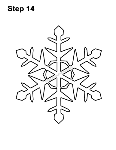 How to Draw Cartoon Winter Snowflake 1