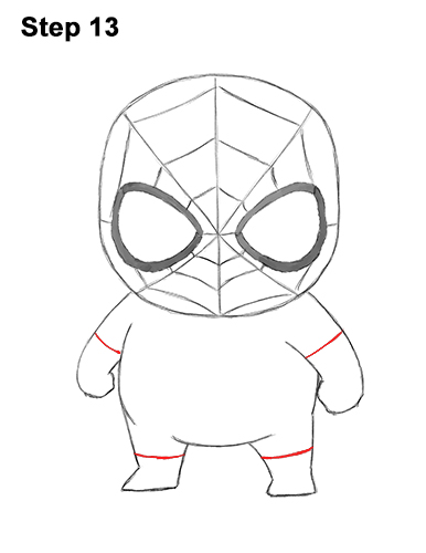 Draw Mini Chibi Little Spider-Man 13