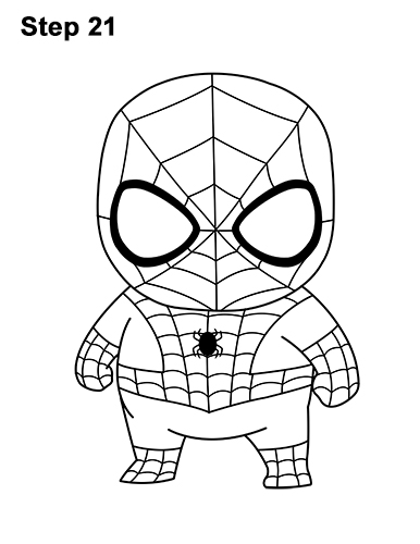 Draw Mini Chibi Little Spider-Man 21