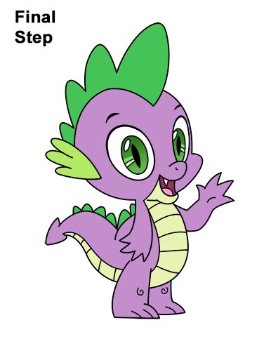 How to Draw Spike Dragon My Little Pony