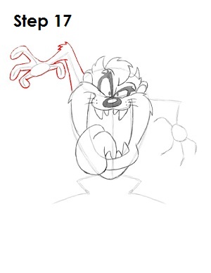 Draw Taz Step 17