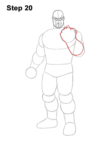 How to Draw Thanos Marvel Avengers Full Body 20