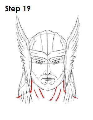 Draw Thor Step 19