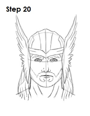 Draw Thor Step 20