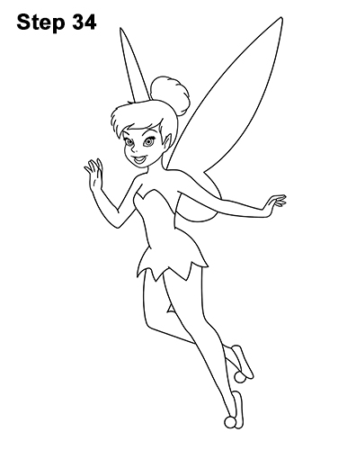 How to Draw Tinkerbell Full Body Disney 34