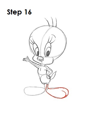 How to Draw Tweety Bird Step 16