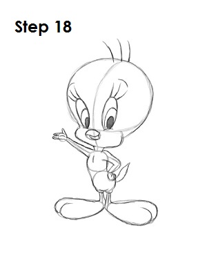 How to Draw Tweety Bird Step 18