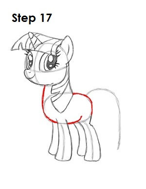 Draw Twilight Sparkle Step 17