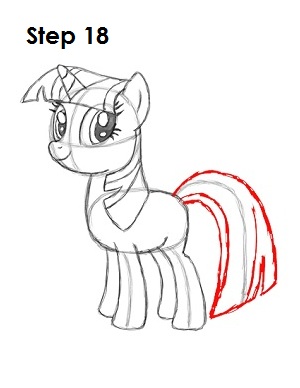 Draw Twilight Sparkle Step 18