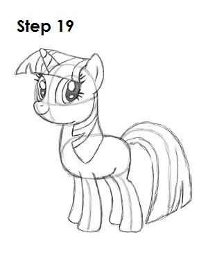 Draw Twilight Sparkle Step 19