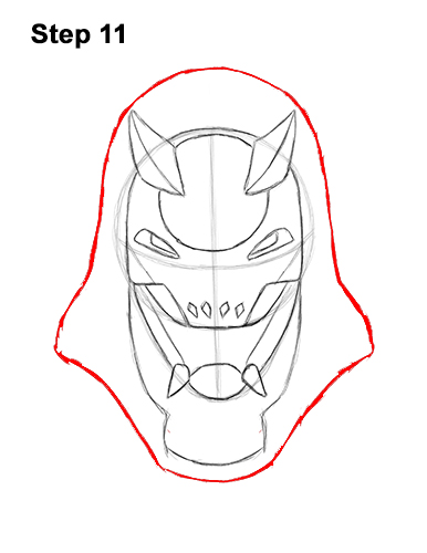 How to Draw Fortnite Vendetta Skin Mask Max 11