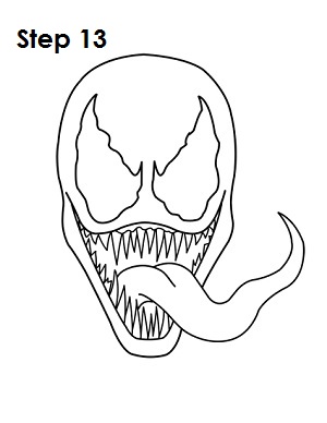 How to Draw Venom Step 13