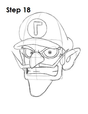 Draw Waluigi Step 18