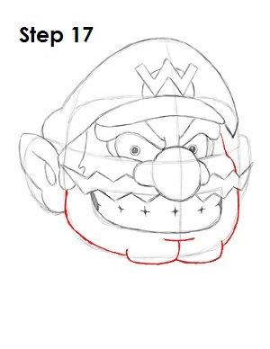 Draw Wario Step 17