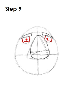 Draw White Angry Bird Step 9