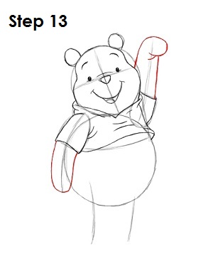 Draw Winnie the Pooh Step 13