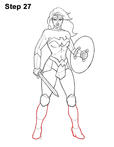 How to Draw Wonder Woman Full Body DC Movie 27