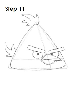 Draw Yellow Angry Bird Step 11