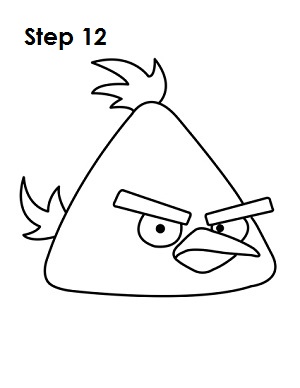 Draw Yellow Angry Bird Step 12