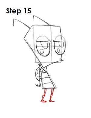 How to Draw Zim Step 15