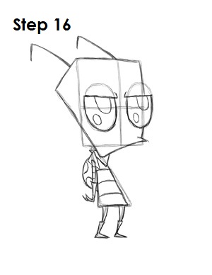 How to Draw Zim Step 16