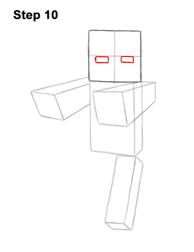 How to Draw Zombie Mob Minecraft Full Body 10