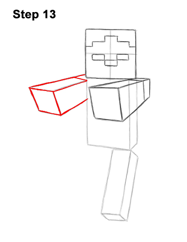 How to Draw Zombie Mob Minecraft Full Body 13