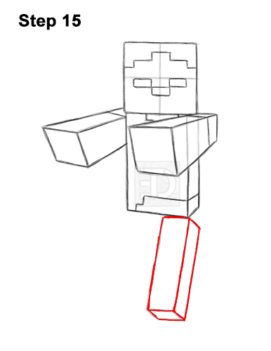 How to Draw Zombie Mob Minecraft Full Body 15