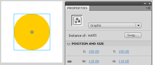 sun center symbol - just an orange circle