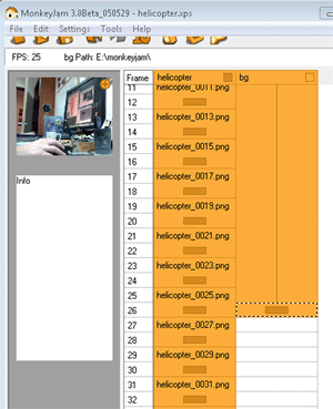 Editing frames in MonkeyJam