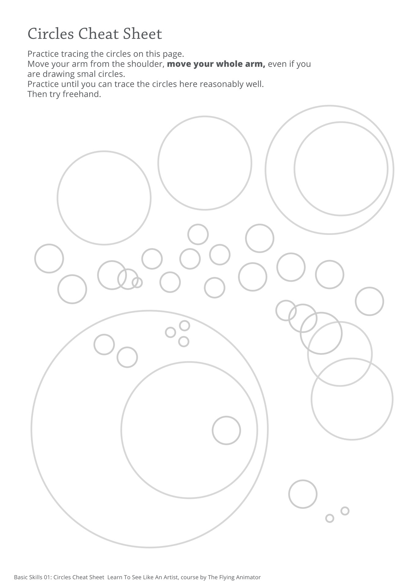 Drawing Circles Practice - cheat sheet