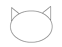 just an ellipse with 2 triangles - already a cat