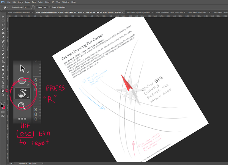 Press R to rotate canvas in photoshop